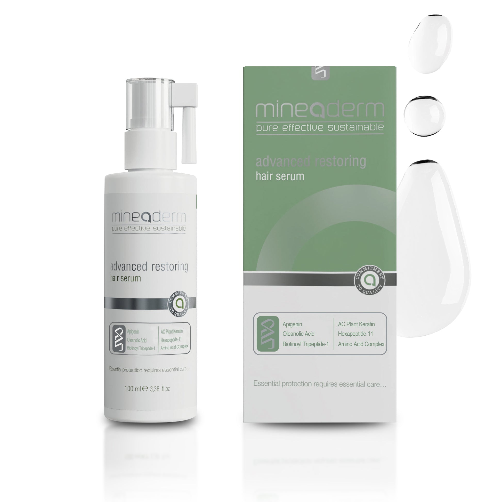 Advanced Restoring Hair Serum – Regenerierendes Haarserum zur Wiederherstellung und intensiven Pflege von strapaziertem Haar | Mineaderm