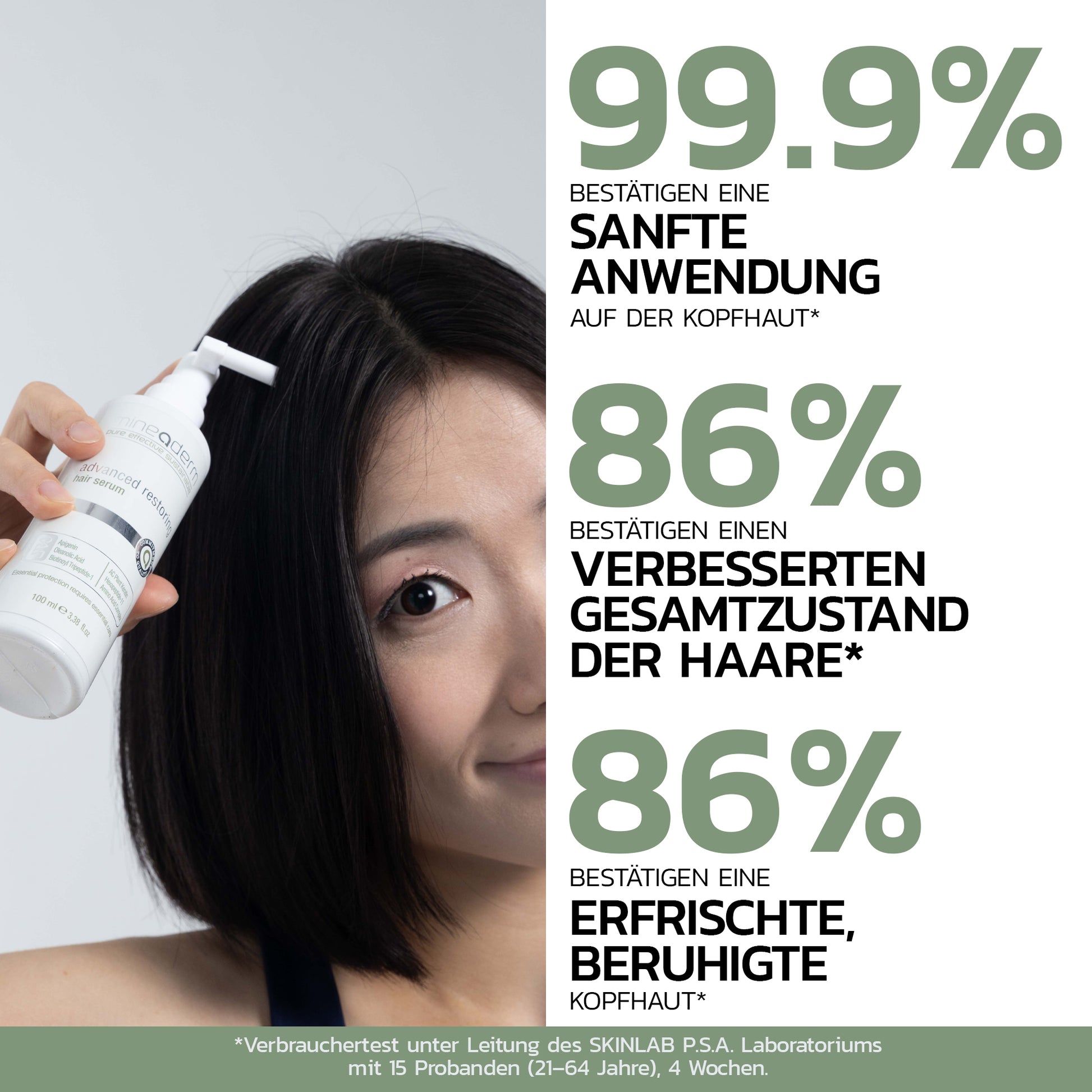 Advanced Restoring Hair Serum – Regenerierendes Haarserum zur Wiederherstellung und intensiven Pflege von strapaziertem Haar | Mineaderm