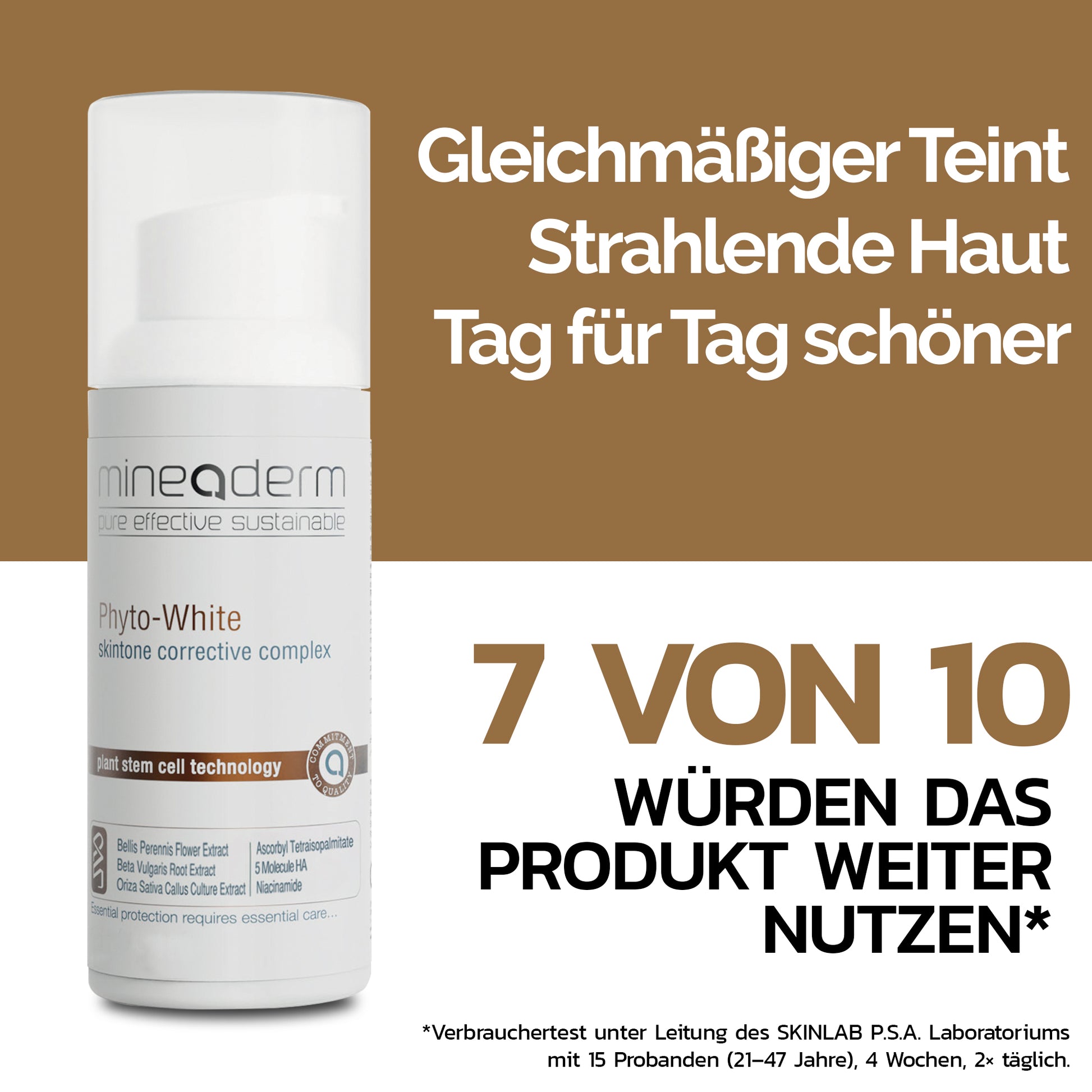 Phyto-White Skintone Corrective Complex – Dermatologisch getestet für sensible und normale Haut | Mineaderm