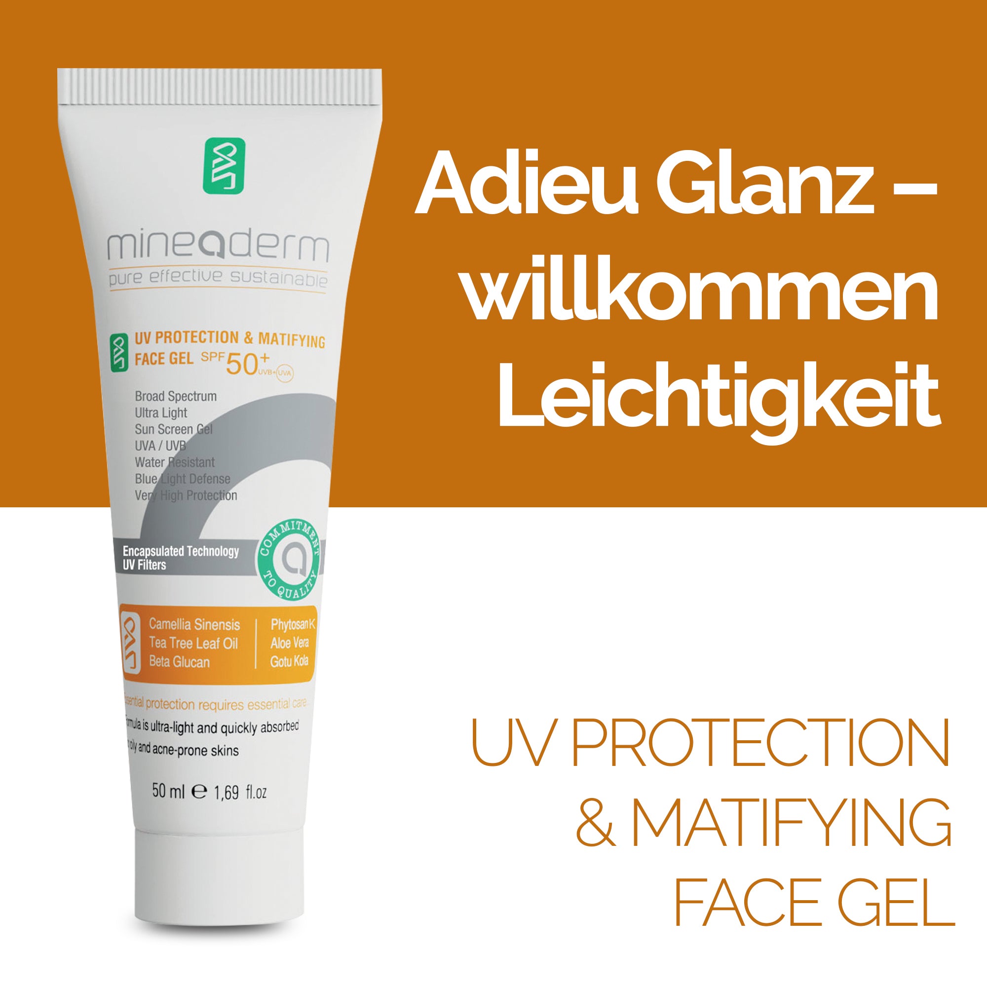 UV PROTECTION & MATIFYING FACE GEL SPF 50+ UVB+UVA