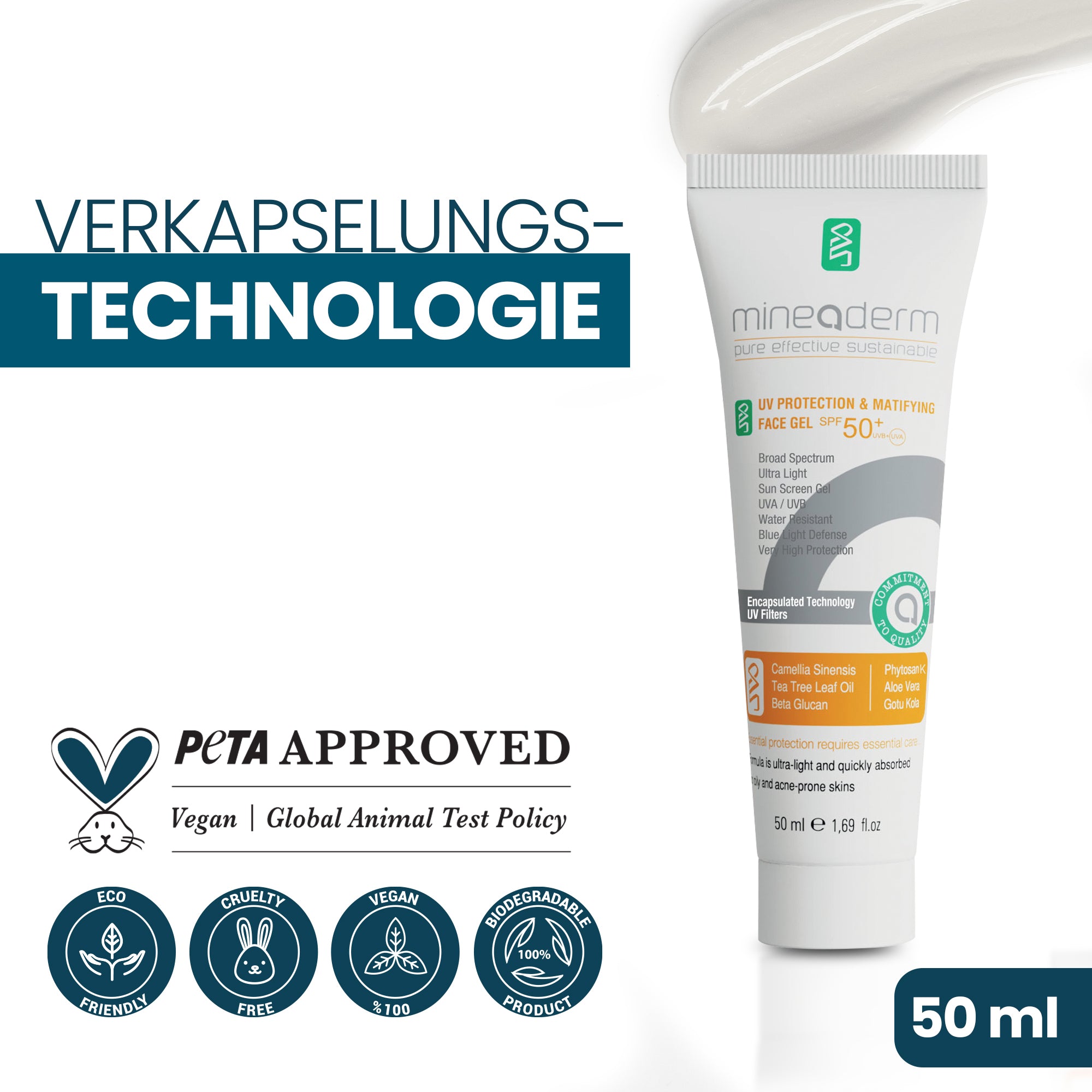 UV PROTECTION & MATIFYING FACE GEL SPF 50+ UVB+UVA