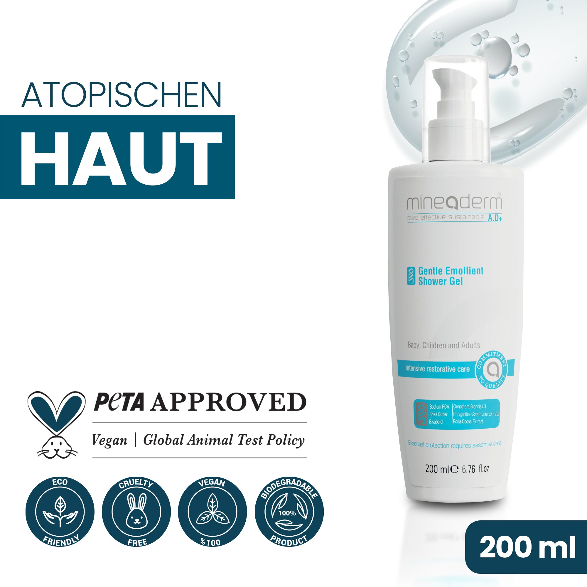 A.D+ GENTLE EMMOLIENT SHOWER GEL
