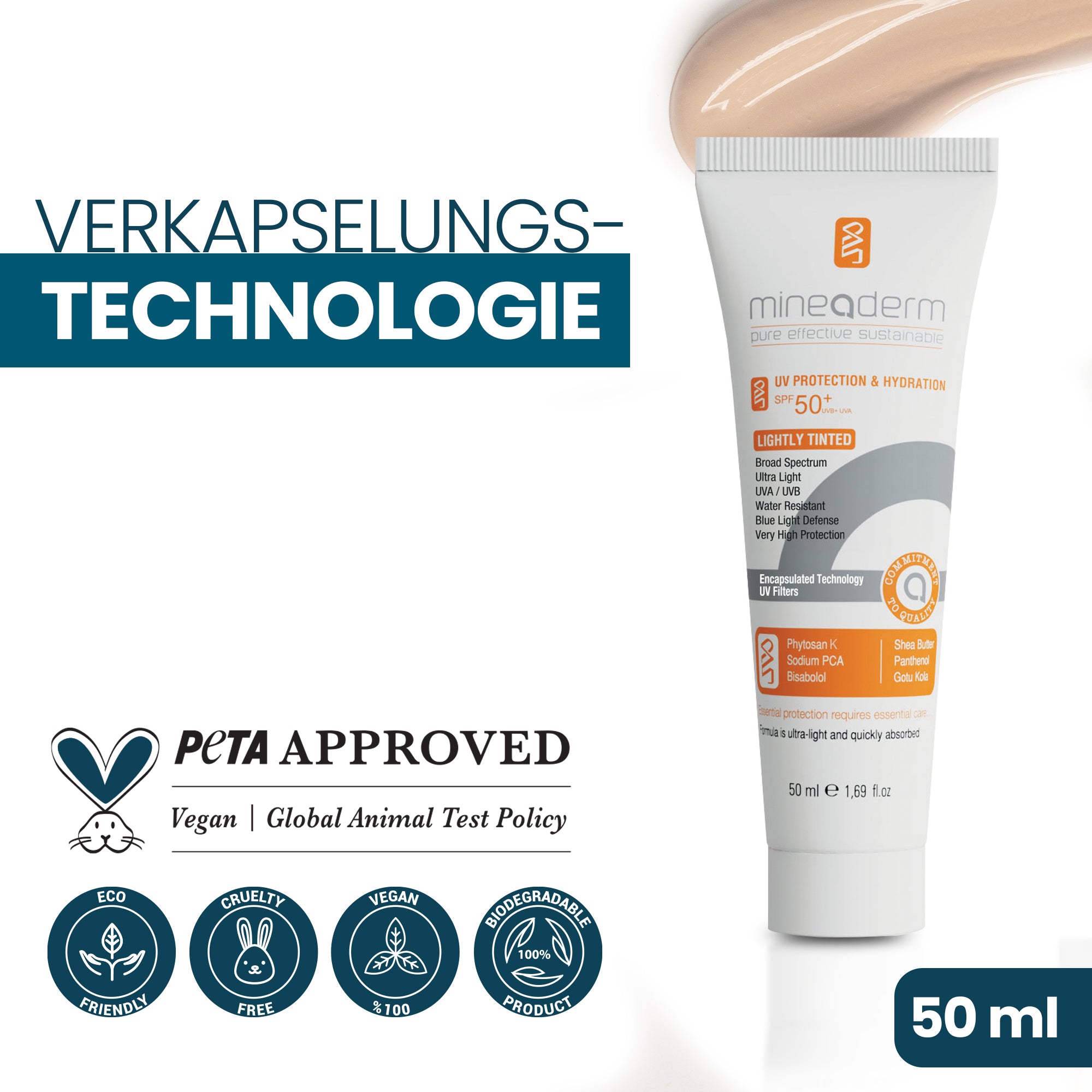 UV PROTECTION & HYDRATION LIGHTLY TINTED SPF 50+ UVB+UVA